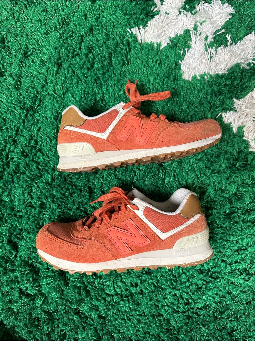 Orange New Balance 574 Women Sneakers